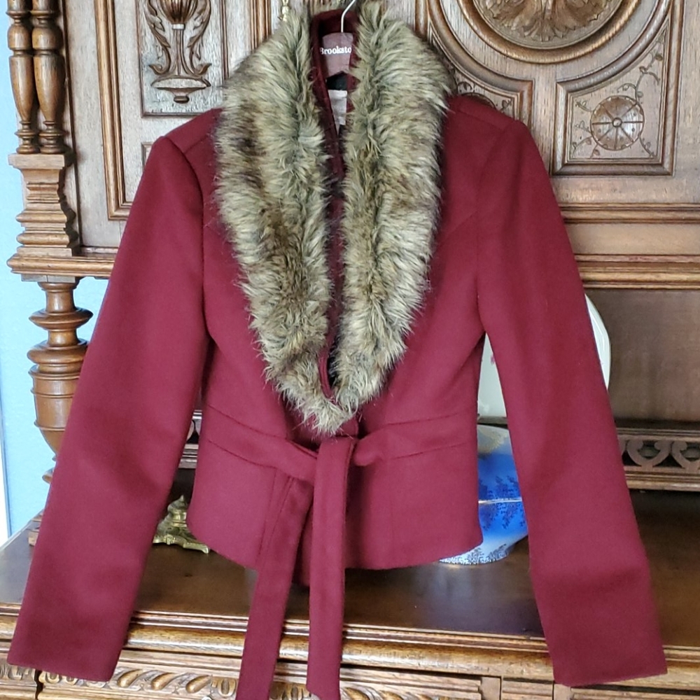 Short jacket bougundy warm 1 button S